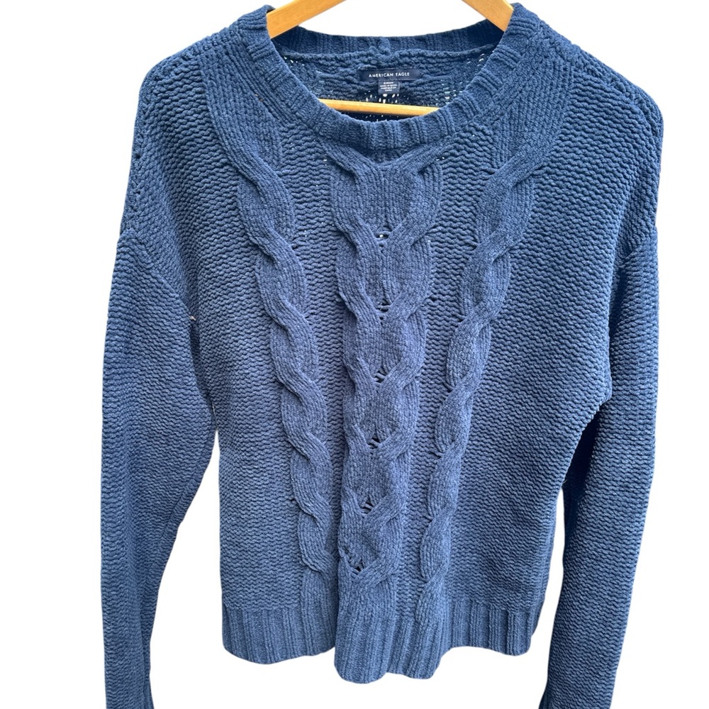 American Eagle Outfitters Navy Cable Knit Sweater